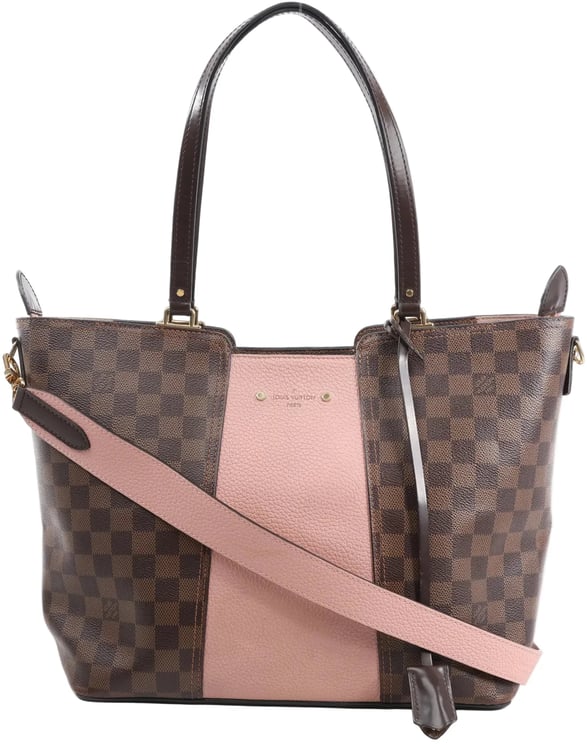 Louis Vuitton Louis Vuitton Jersey Damier x Leather 2Way Shoulder Bag in Brown x Pink N44041