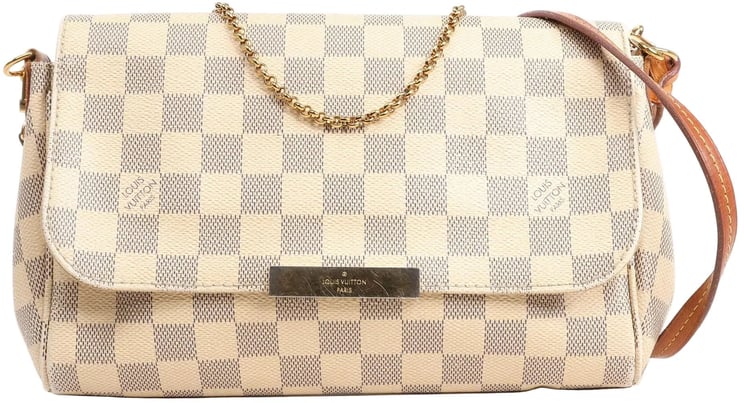 Louis Vuitton Louis Vuitton Favorite MM Damier Azur Shoulder Bag in Beige N41275
