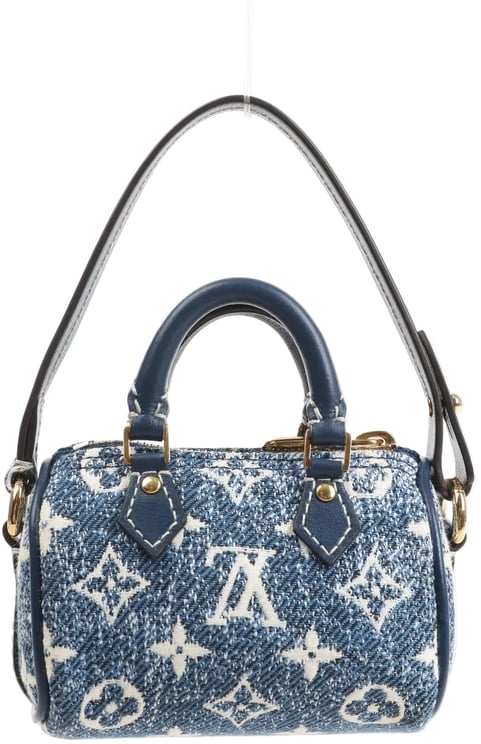 Louis Vuitton Louis Vuitton Speedy Micro Monogram Denim Handbag in Blue