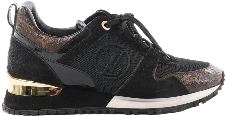 Louis Vuitton Louis Vuitton Runaway line 21 years Mesh x Leather Sneakers in Black GO0281, Size 39