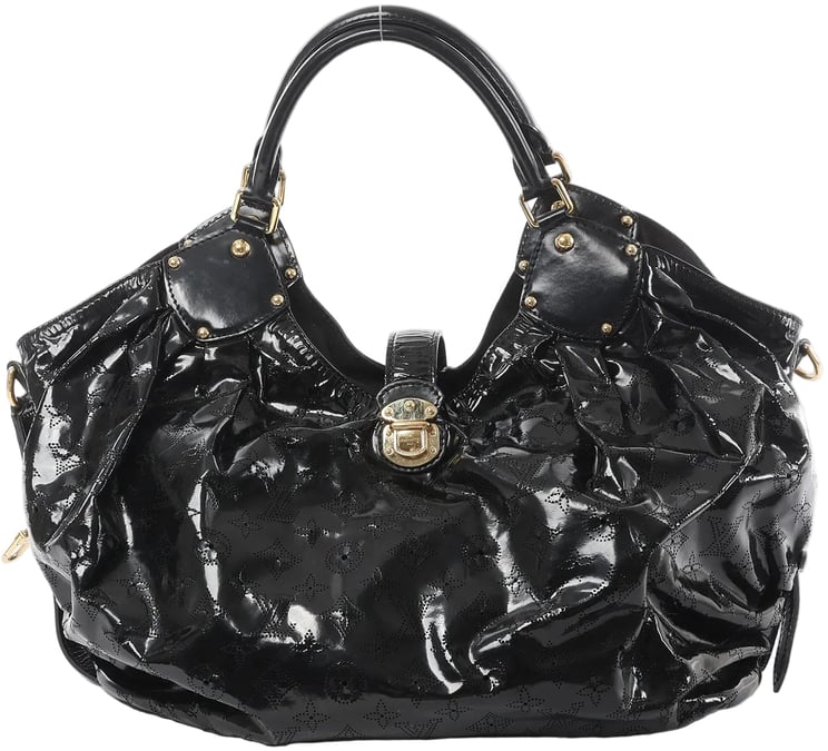 Louis Vuitton Louis Vuitton Surya XL Monogram Mahina Patent Leather Shoulder Bag in Black M95796