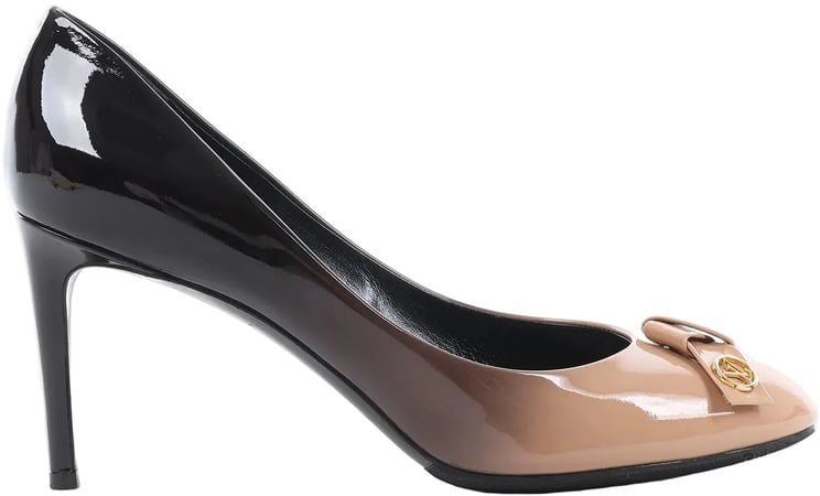 Louis Vuitton Louis Vuitton 16 years Patent Leather Heels in Black x Beige NL0186, Size EU 40