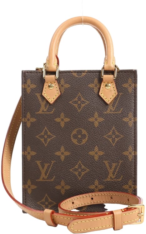 Louis Vuitton Louis Vuitton Sac Plat Petit Monogram Canvas 2Way Handbag in Brown M69442