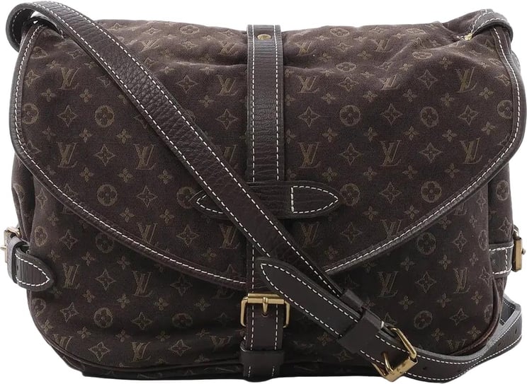 Louis Vuitton Louis Vuitton Saumur 30 Mini Lin Monogram Crossbody Bag in Brown M95227