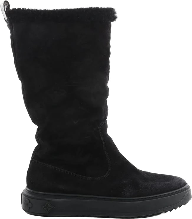 Louis Vuitton Louis Vuitton Breezy line 19-year Monogram Suede x Sheepskin Boots in Black CL0169, Size 38 EU