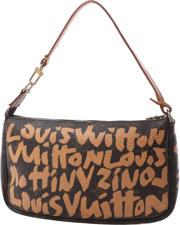 Louis Vuitton Louis Vuitton Pochette Accessoire Monogram Graffiti Handbag in Brown M92193