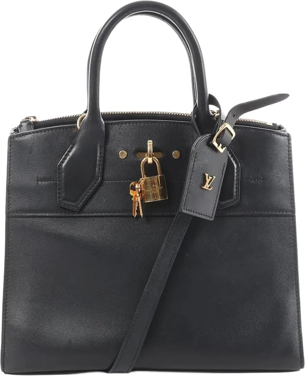 Louis Vuitton Louis Vuitton City Steamer PM Taurillon 2Way Handbag in Black M53028