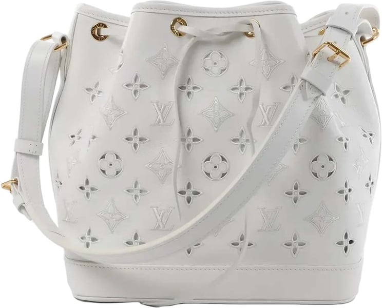 Louis Vuitton Louis Vuitton Petit Noe NM Monogram Cutout Shoulder Bag in White M20740