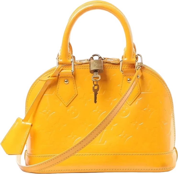 Louis Vuitton Louis Vuitton Alma BB Monogram Vernis 2Way Handbag in Yellow M91697