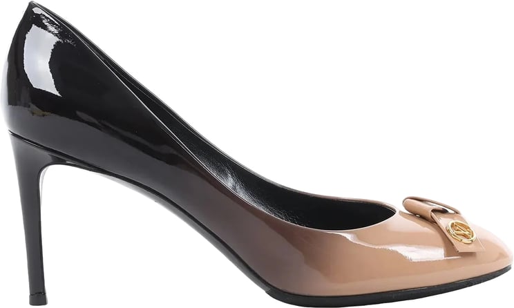 Louis Vuitton Louis Vuitton 16 years Patent Leather Heels in Black x Beige NL0186, Size EU 40