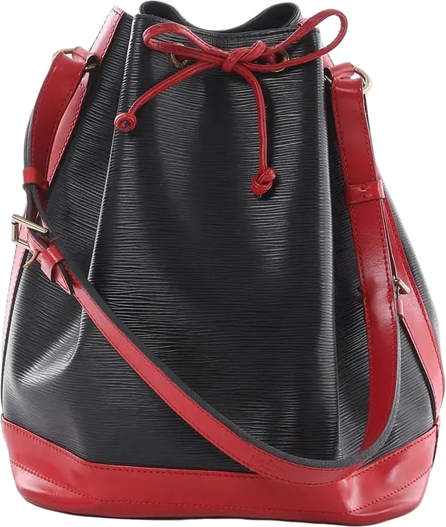 Louis Vuitton Louis Vuitton Noe Epi Leather Shoulder Bag in Black x Castilian Red M44017