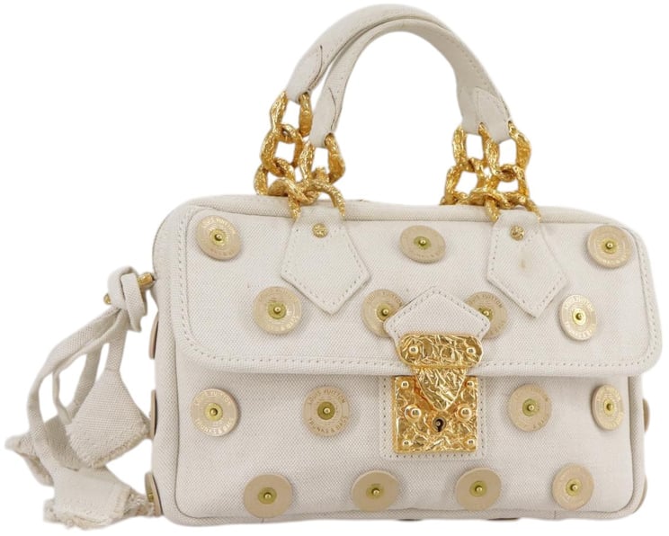 Louis Vuitton Louis Vuitton Polka Dot Panama Bowly Handbag Embellished Canvas