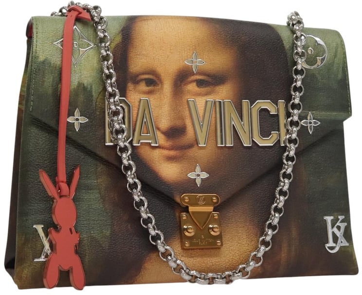 Louis Vuitton Louis Vuitton Chain Shoulder Bag Limited Edition Jeff Koons Da Vinci Print Canvas