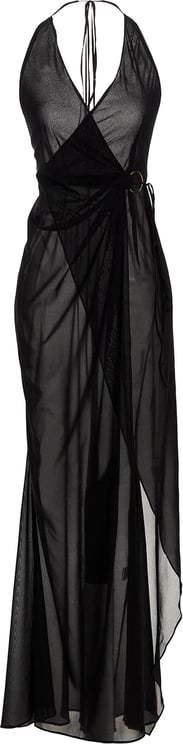 Louisa Ballou Louisa Ballou Black Silk Long Dress