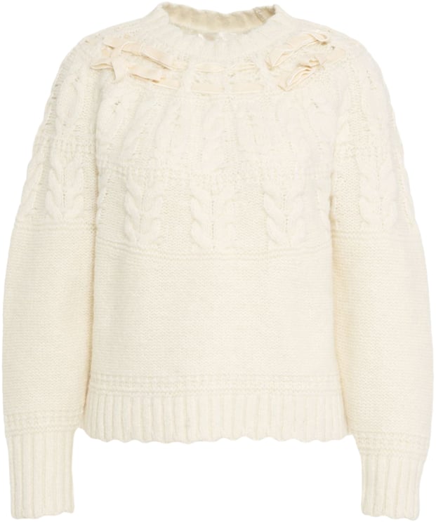 LoveShackFancy Maglia con dettaglio fiocco