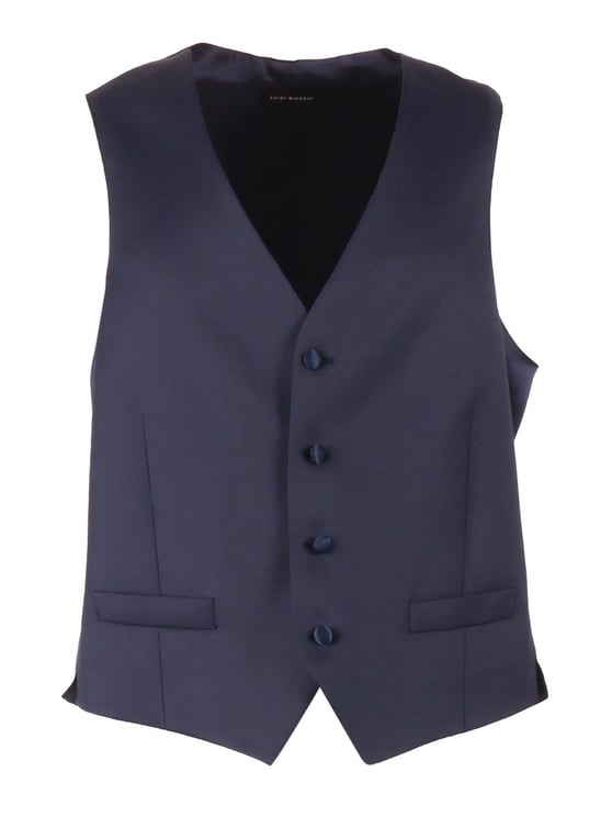 Luigi Bianchi Virgin Wool Satin Tailored Vest