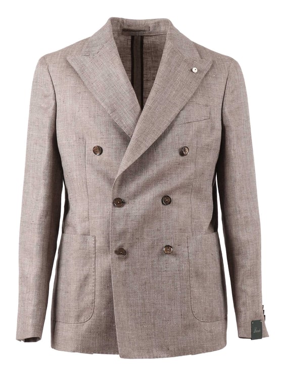 Luigi Bianchi Double Breasted Drop S Linen Blazer