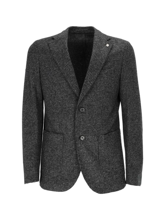 Luigi Bianchi Tailored Jacket With Subtle Checkered Pattern And Slim Fit