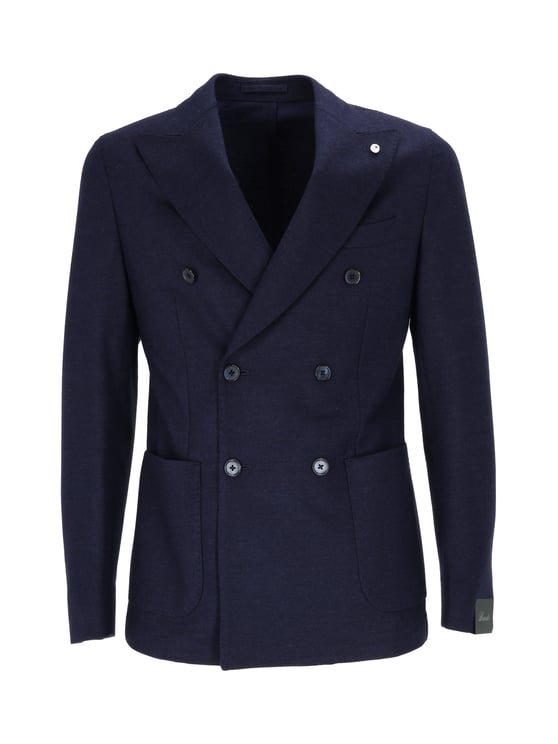 Luigi Bianchi Double-Breasted Blazer With Structured Silhouette And Notched Lapel