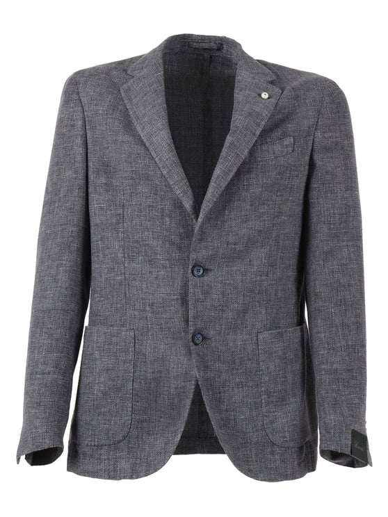 Luigi Bianchi Grey Textured Drop S Blazer