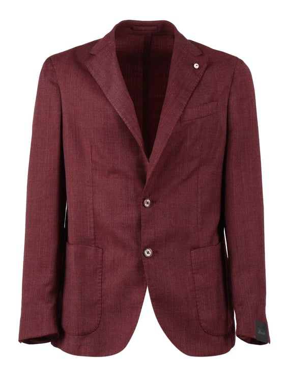 Luigi Bianchi Burgundy Tailored Drop S Blazer