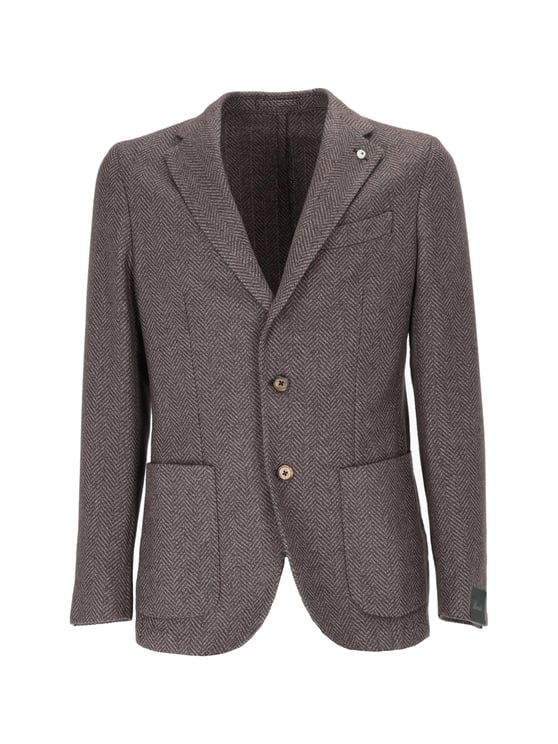 Luigi Bianchi Tailored Herringbone Jacket With Structured Silhouette