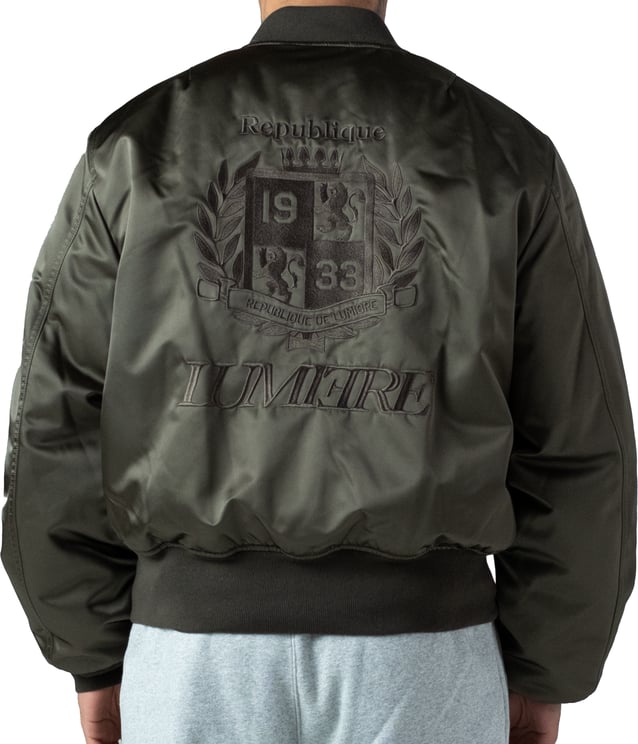 LUMI3RE Republique Nylon Bomber Jacket Green