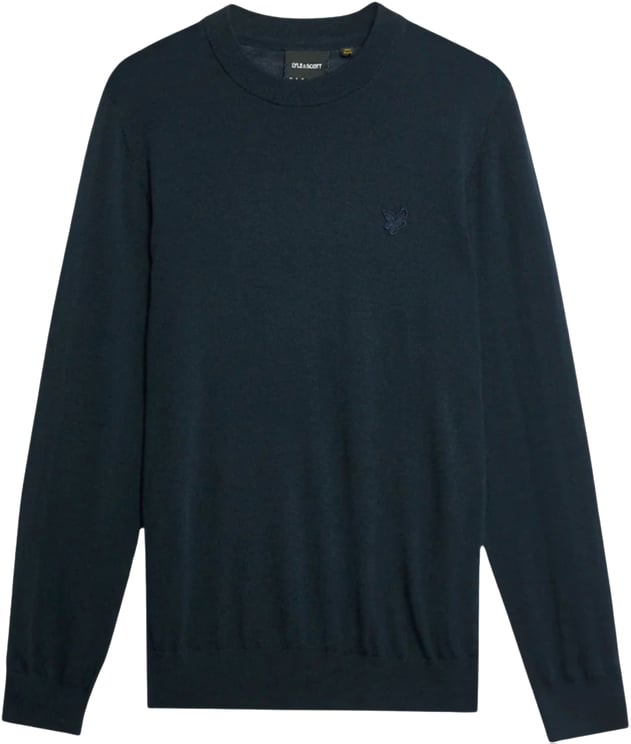 Lyle & Scott Lyle&scott Tonal Eagle Merino Truien Donkerblauw Kn2121vc