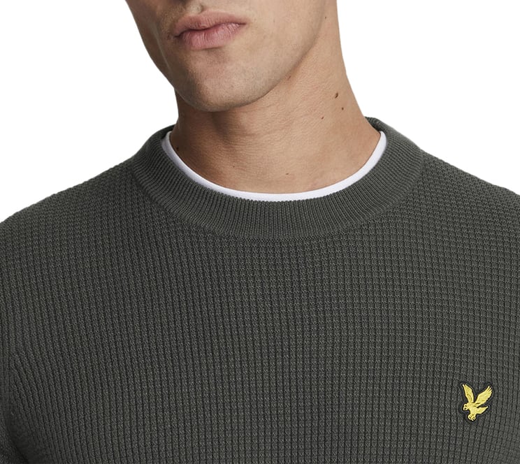 Lyle & Scott Lyle & Scott Grid Knit Crew Neck Jumper