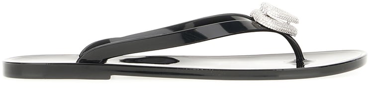 Mach&Mach Mach&mach Black PVC thong sandals