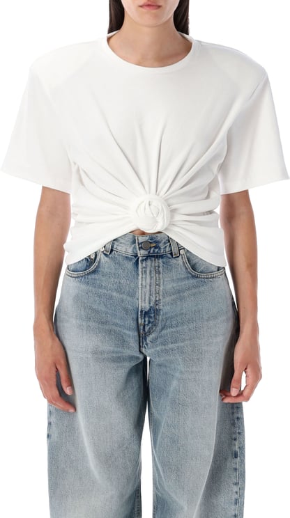Magda Butrym Roses Ss Tshirt Bianco