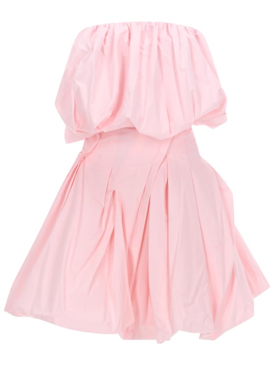 Magda Butrym Strapless Gathered Poplin Mini Dress