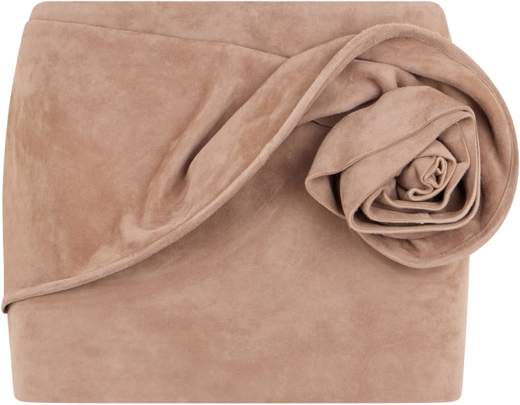 Magda Butrym Leather mini skirt with flower