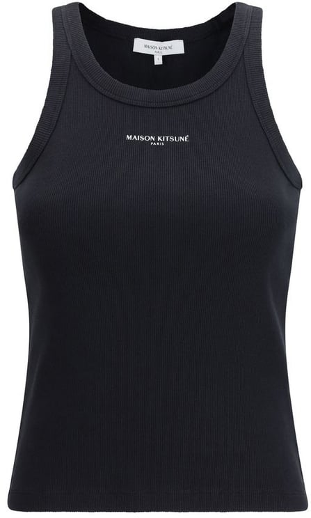 Maison Kitsuné Maison Kitsuné Black Cotton Tank Tops