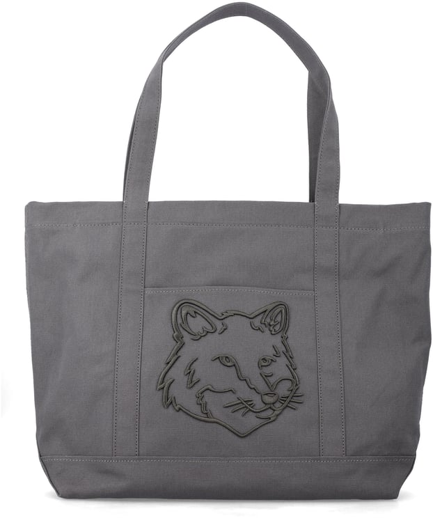 Maison Kitsuné Fox Head Large Tote Beluga
