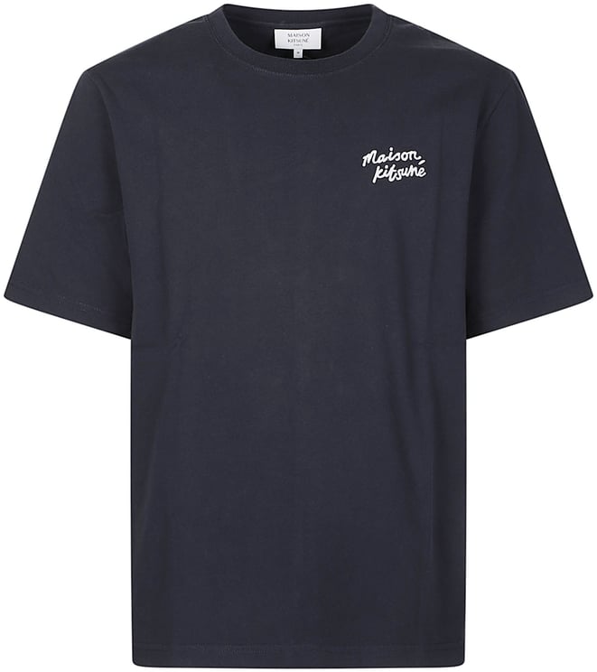 Maison Kitsuné Logo Hanwriting Comfort T-shirt Blue