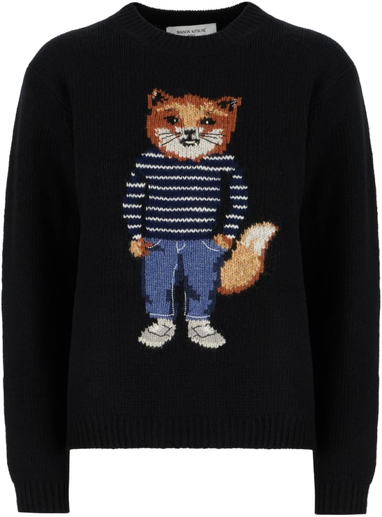 Maison Kitsuné Maison Kitsunè Black wool sweater