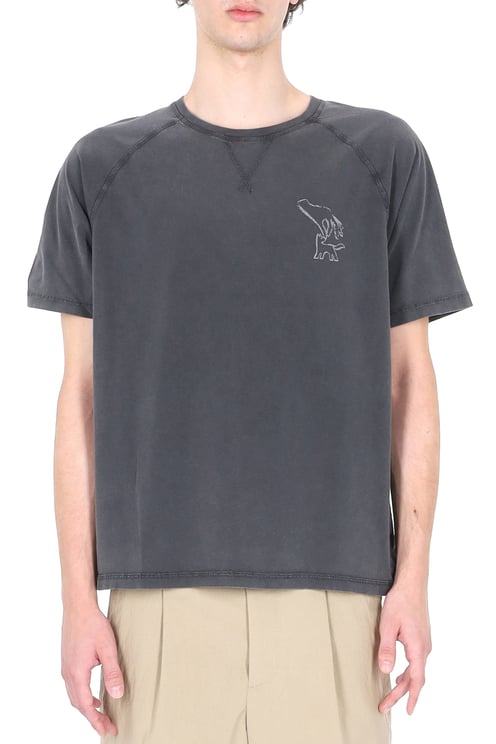 Maison Kitsuné Fountain Stamp Faded Cotton T-Shirt