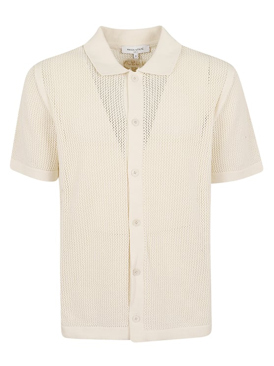 Maison Kitsuné Openwork Design Short Sleeve Cardigan