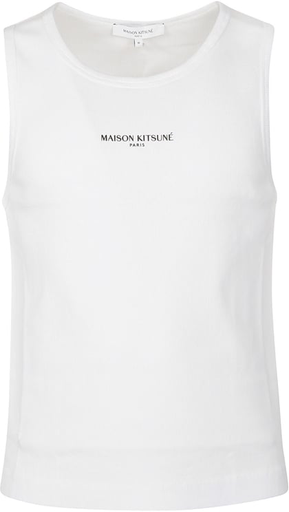 Maison Kitsuné Logo Tank Top White