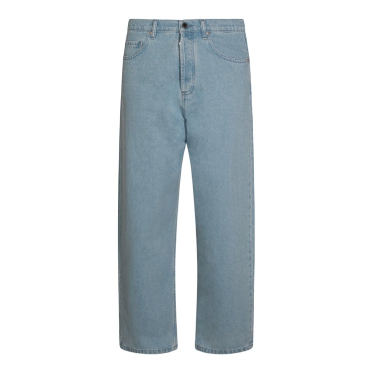 Maison Kitsuné Light Blue Straight-Leg Jeans With Traditional Five-Pocket Design