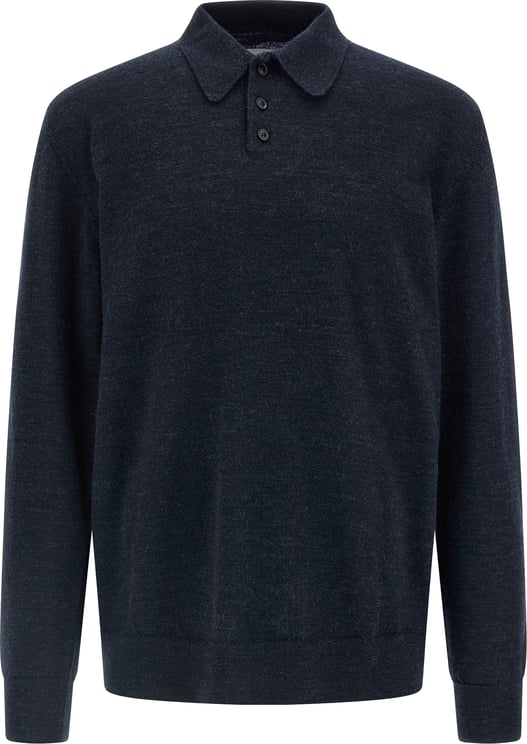 Maison Margiela Maison Margiela Blue Wool Polo Shirt