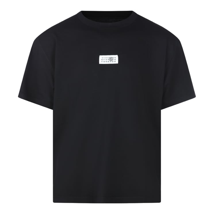 Maison Margiela Black Short-Sleeve T-Shirt with Graphic Detail
