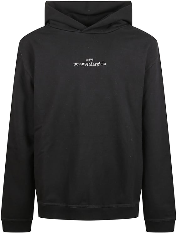 Maison Margiela Black Hoodie-Style Sweater With Design