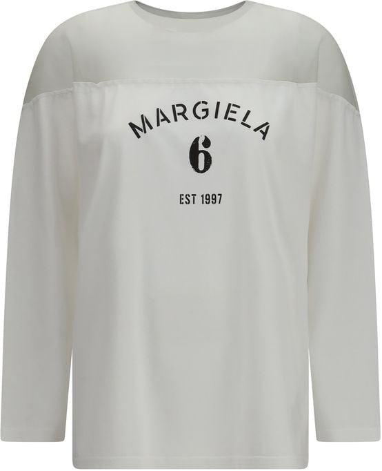 Maison Margiela MM6 White Cotton Long Sleeve T-Shirt