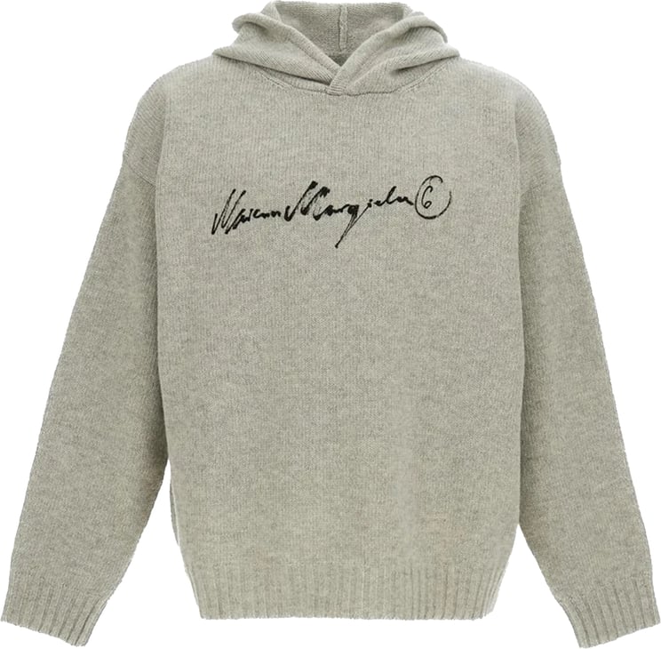 Maison Margiela Sweaters Grey Melange-Black Print