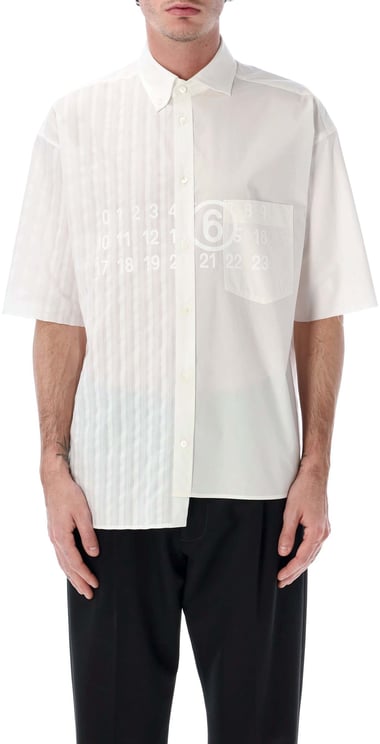 Maison Margiela Bowling Shirt Numbers White + White Stripes
