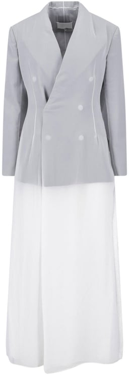 Maison Margiela White Tailored Two-Tone Maxi Dress
