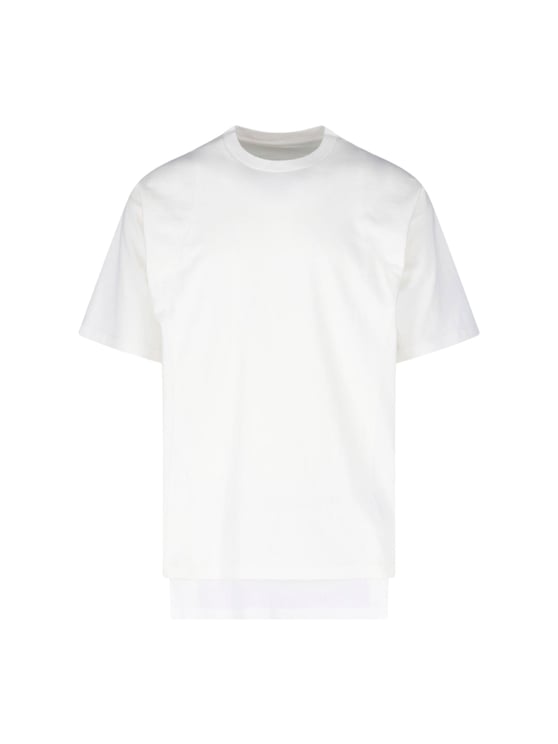Maison Margiela Asymmetrical Hem White Cotton T-Shirt