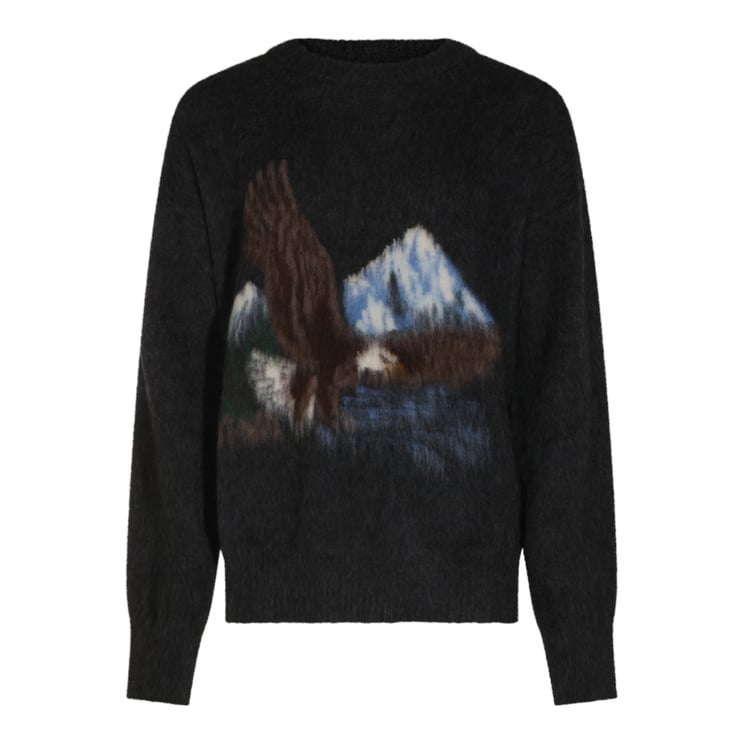 Maison Margiela Black Graphic Sweater with Eagle Motif